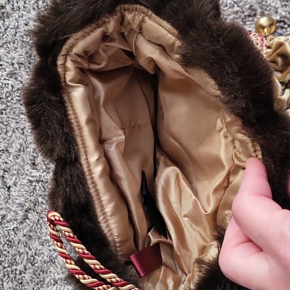 SALE--Elegant Red and Gold Christmas Stocking - Picture 5 of 6